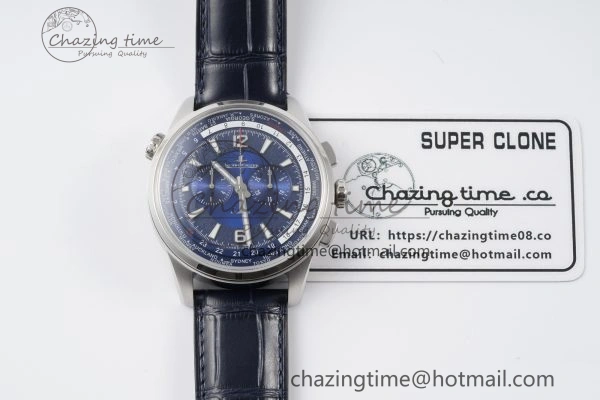 MultiPurpose Polaris Chrono SS HKF Best Edition Blue Dial on Blue Leather Strap A752A 7427