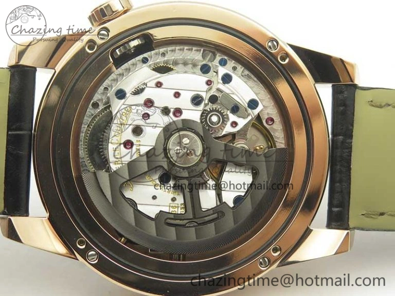 Polaris Geographic WT RG Blue Textured Dial on Black Leather Strap A TimelessDesign 7468