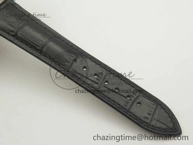 StreetReady Polaris Geographic WT SS Black Textured Dial on Black Leather Strap A 7469