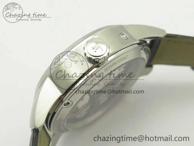 SmoothTexture Polaris Geographic WT SS Blue Textured Dial on Black Leather Strap A 7467
