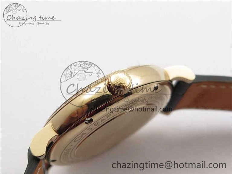 Portofino 37mm RG V7F 1:1 Best Edition Gray Dial Diamonds Bezel on Black Leather Strap A Minimalist 7089