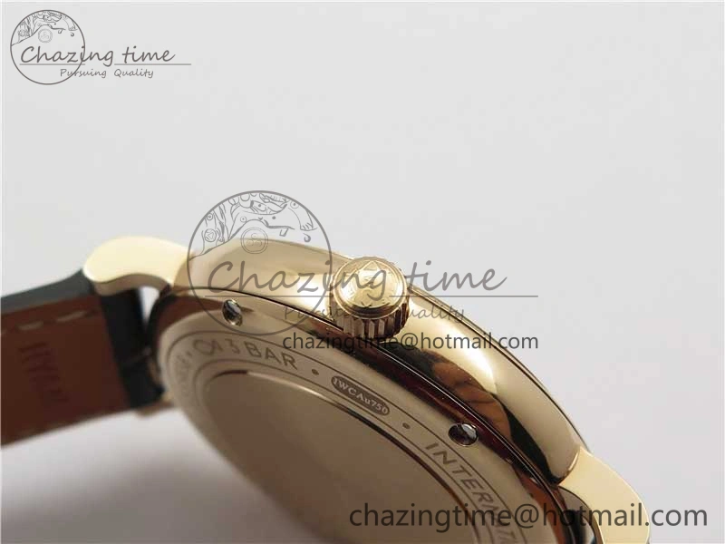 Portofino 37mm RG V7F 1:1 Best Edition Gray Dial Diamonds Bezel on Black Leather Strap A Minimalist 7089