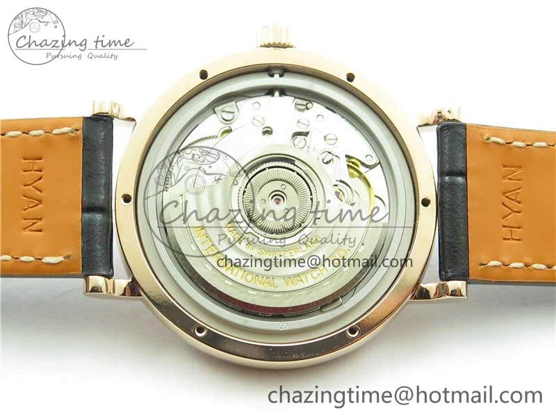 Portofino 37mm RG V7F 1:1 Best Edition Gray Dial Diamonds Bezel on Black Leather Strap A Minimalist 7089