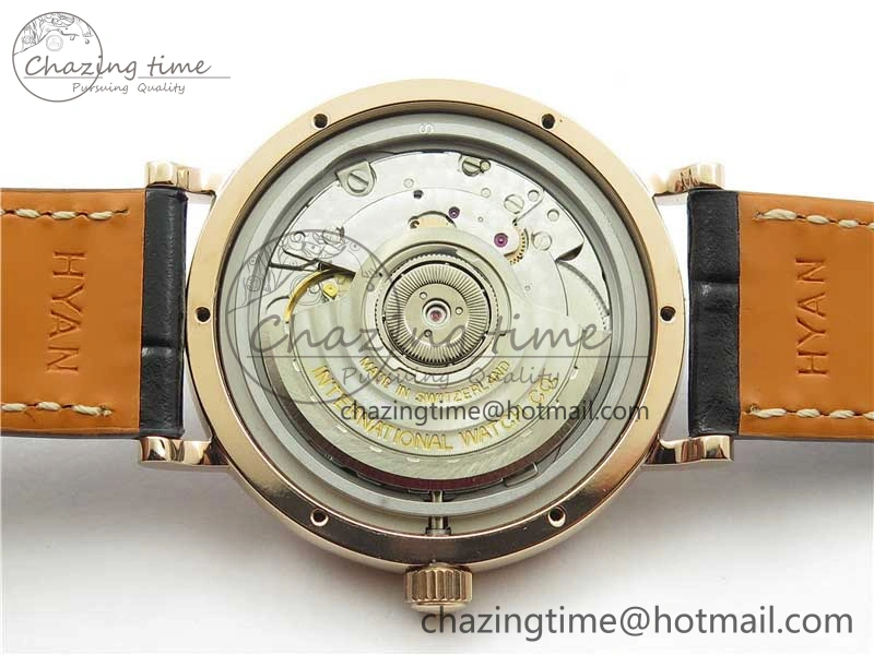Portofino 37mm RG V7F 1:1 Best Edition Gray Dial Diamonds Bezel on Black Leather Strap A Minimalist 7089