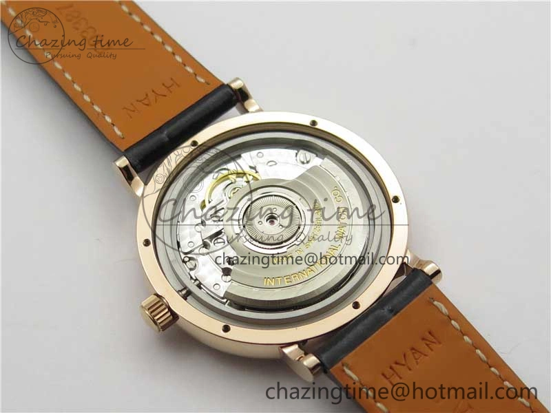 Portofino 37mm RG V7F 1:1 Best Edition Gray Dial Diamonds Bezel on Black Leather Strap A Minimalist 7089