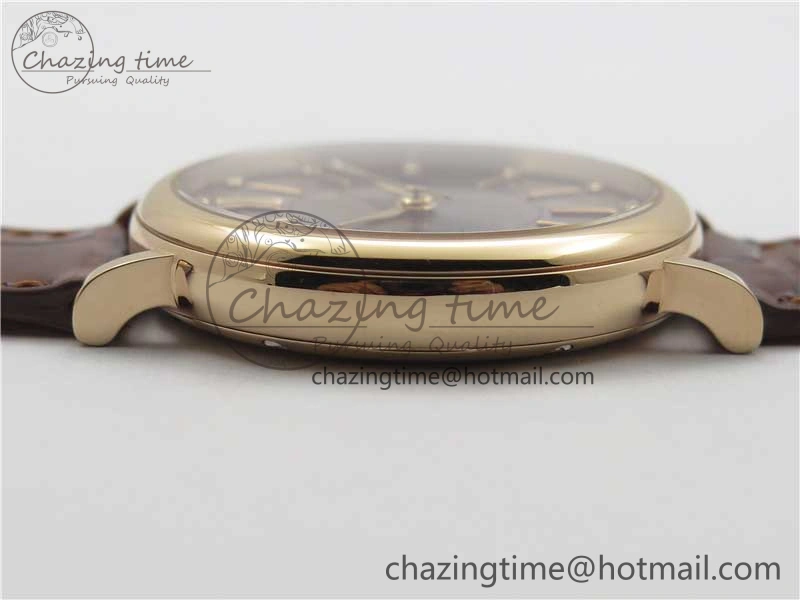 Compact Portofino 37mm RG V7F 1:1 Best Edition Gray Dial on Deep Brown Leather Strap A 7090