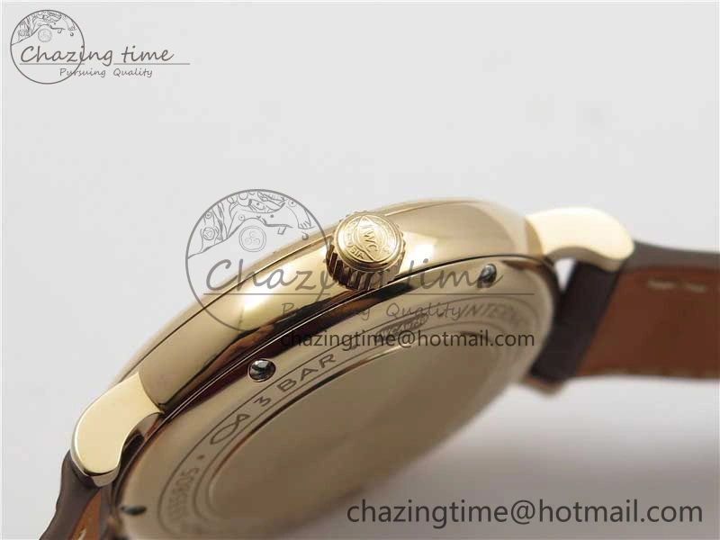 Compact Portofino 37mm RG V7F 1:1 Best Edition Gray Dial on Deep Brown Leather Strap A 7090