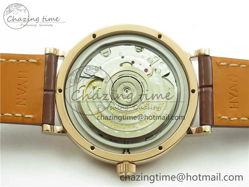 Compact Portofino 37mm RG V7F 1:1 Best Edition Gray Dial on Deep Brown Leather Strap A 7090