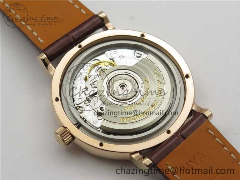 Compact Portofino 37mm RG V7F 1:1 Best Edition Gray Dial on Deep Brown Leather Strap A 7090