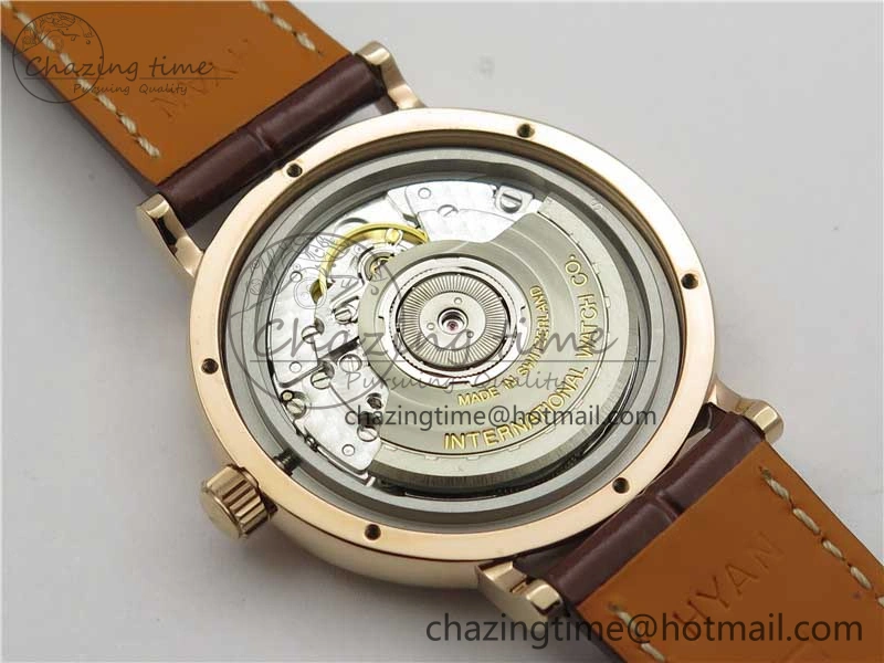 Compact Portofino 37mm RG V7F 1:1 Best Edition Gray Dial on Deep Brown Leather Strap A 7090
