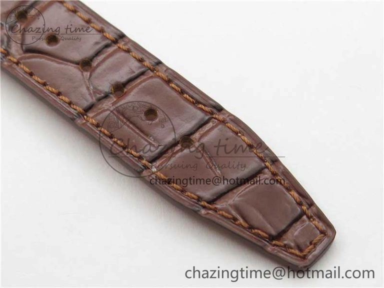 Compact Portofino 37mm RG V7F 1:1 Best Edition Gray Dial on Deep Brown Leather Strap A 7090