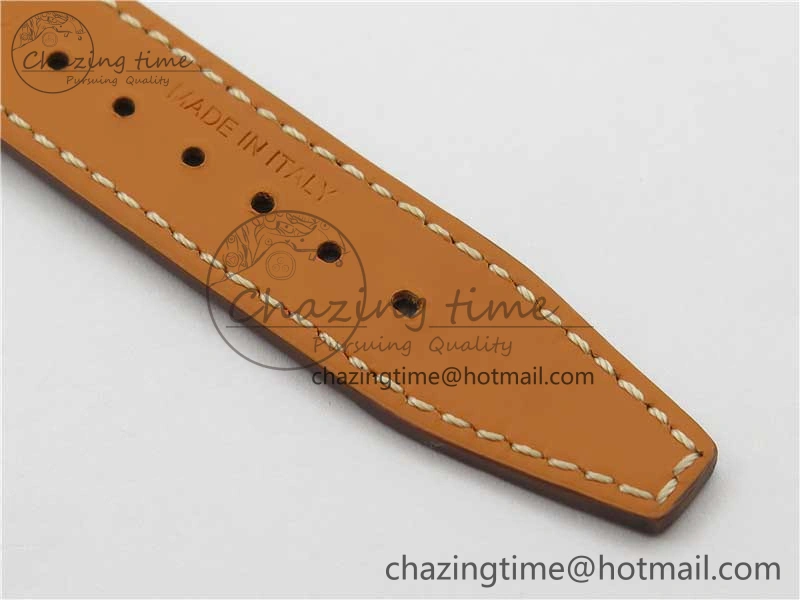 Compact Portofino 37mm RG V7F 1:1 Best Edition Gray Dial on Deep Brown Leather Strap A 7090