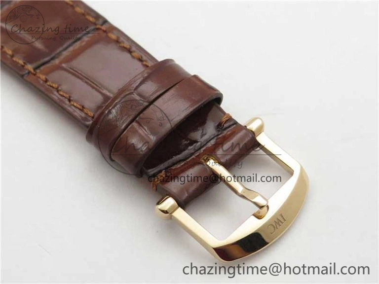 Compact Portofino 37mm RG V7F 1:1 Best Edition Gray Dial on Deep Brown Leather Strap A 7090