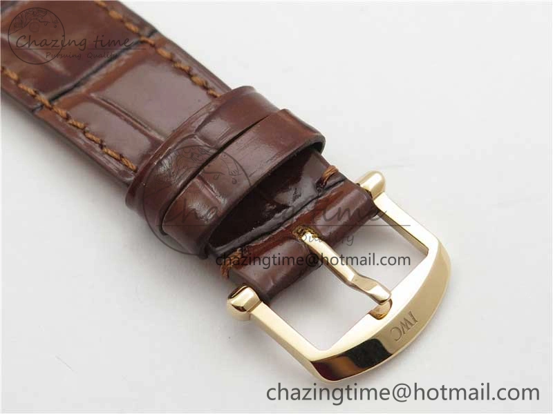 Compact Portofino 37mm RG V7F 1:1 Best Edition Gray Dial on Deep Brown Leather Strap A 7090