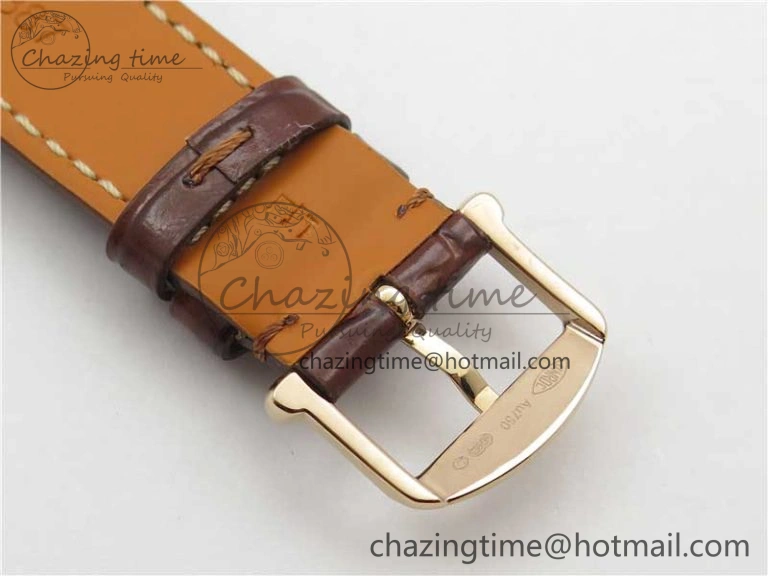 Compact Portofino 37mm RG V7F 1:1 Best Edition Gray Dial on Deep Brown Leather Strap A 7090