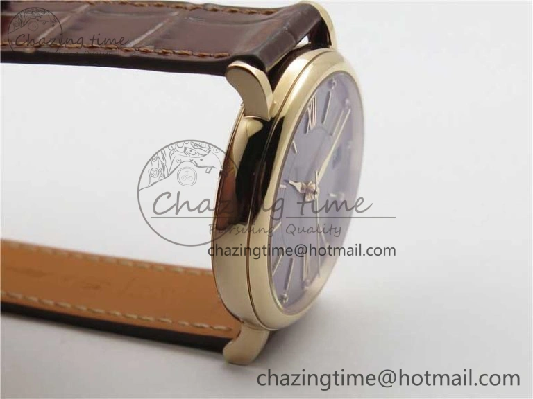 Compact Portofino 37mm RG V7F 1:1 Best Edition Gray Dial on Deep Brown Leather Strap A 7090