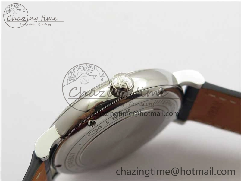 Soft Portofino 37mm SS V7F 1:1 Best Edition Blue Dial Diamonds Bezel on Blue Leather Strap A 10441