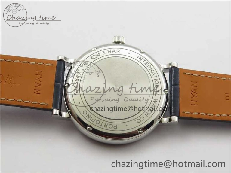 Soft Portofino 37mm SS V7F 1:1 Best Edition Blue Dial Diamonds Bezel on Blue Leather Strap A 10441