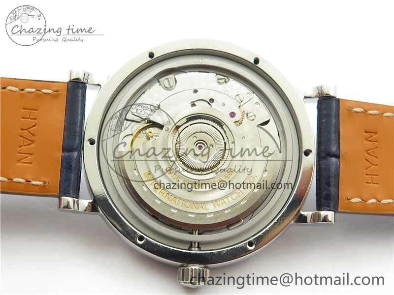 Soft Portofino 37mm SS V7F 1:1 Best Edition Blue Dial Diamonds Bezel on Blue Leather Strap A 10441