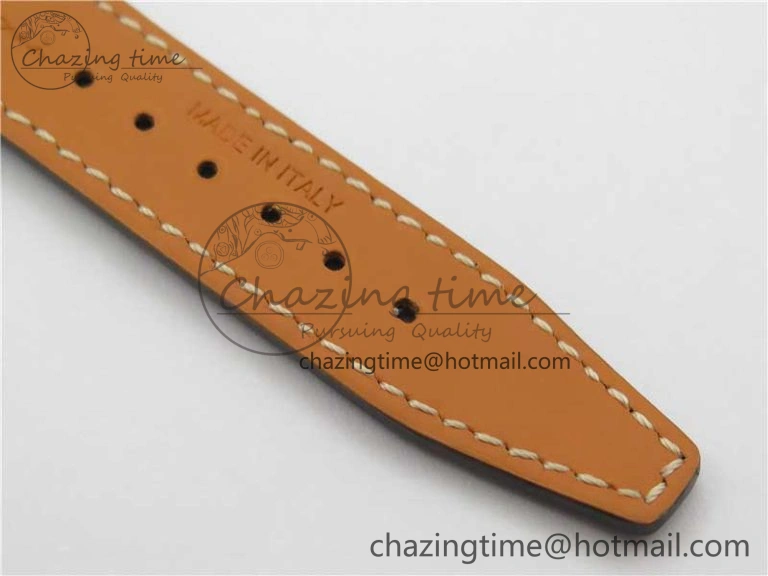 Soft Portofino 37mm SS V7F 1:1 Best Edition Blue Dial Diamonds Bezel on Blue Leather Strap A 10441