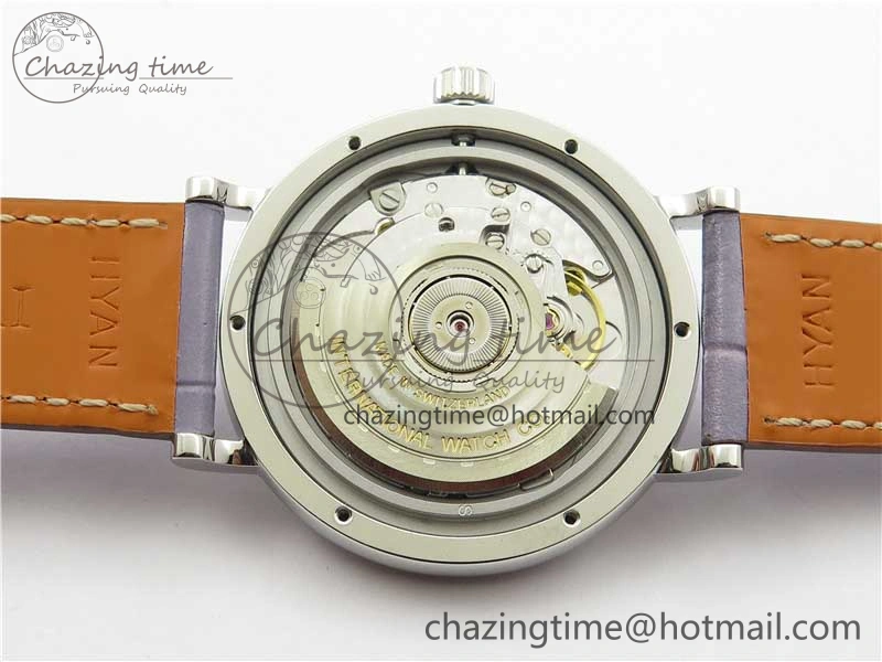 ModernLook Portofino 37mm SS V7F 1:1 Best Edition Gray Dial Diamonds Bezel on Gray Leather Strap A 10442