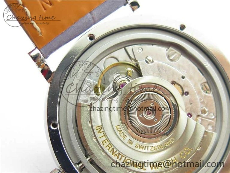ModernLook Portofino 37mm SS V7F 1:1 Best Edition Gray Dial Diamonds Bezel on Gray Leather Strap A 10442