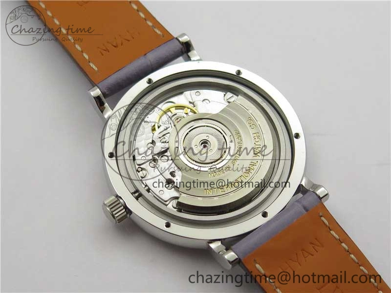 ModernLook Portofino 37mm SS V7F 1:1 Best Edition Gray Dial Diamonds Bezel on Gray Leather Strap A 10442