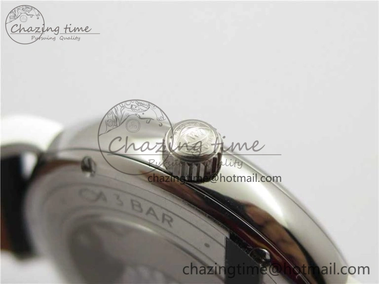 Soft Portofino 37mm SS V7F 1:1 Best Edition Gray Dial on Black Leather Strap A 7094