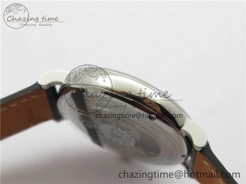 Soft Portofino 37mm SS V7F 1:1 Best Edition Gray Dial on Black Leather Strap A 7094