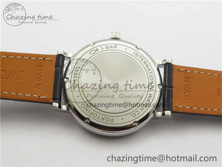 Soft Portofino 37mm SS V7F 1:1 Best Edition Gray Dial on Black Leather Strap A 7094