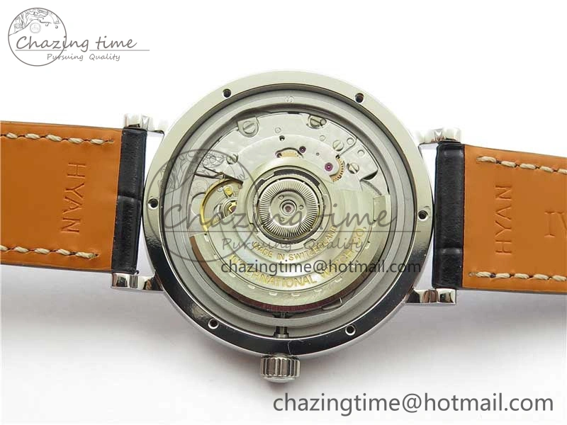 Soft Portofino 37mm SS V7F 1:1 Best Edition Gray Dial on Black Leather Strap A 7094