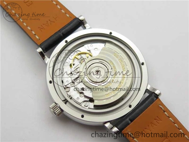 Soft Portofino 37mm SS V7F 1:1 Best Edition Gray Dial on Black Leather Strap A 7094
