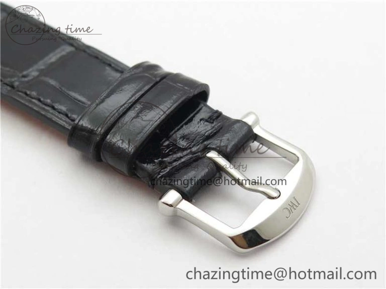Soft Portofino 37mm SS V7F 1:1 Best Edition Gray Dial on Black Leather Strap A 7094