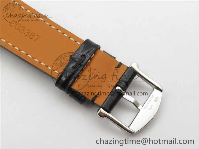Soft Portofino 37mm SS V7F 1:1 Best Edition Gray Dial on Black Leather Strap A 7094