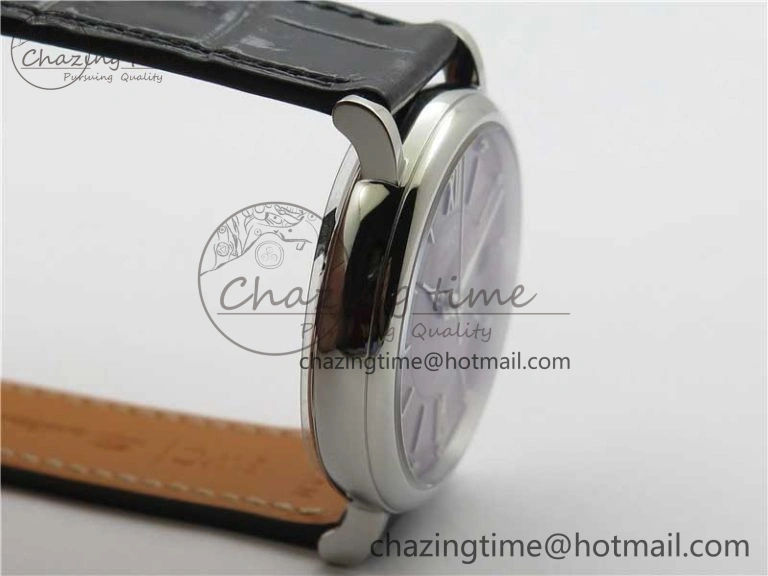 Soft Portofino 37mm SS V7F 1:1 Best Edition Gray Dial on Black Leather Strap A 7094