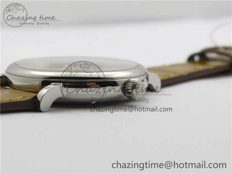 Reliable Portofino 37mm SS V7F 1:1 Best Edition White Dial on Light Brown Leather Strap A 10440