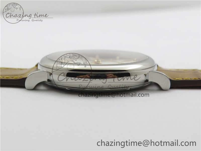 Reliable Portofino 37mm SS V7F 1:1 Best Edition White Dial on Light Brown Leather Strap A 10440