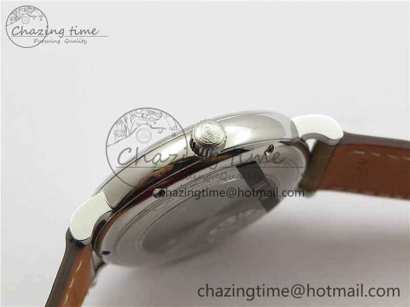 Reliable Portofino 37mm SS V7F 1:1 Best Edition White Dial on Light Brown Leather Strap A 10440