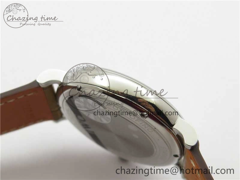 Reliable Portofino 37mm SS V7F 1:1 Best Edition White Dial on Light Brown Leather Strap A 10440