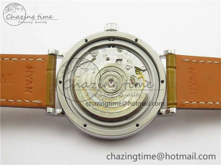 Reliable Portofino 37mm SS V7F 1:1 Best Edition White Dial on Light Brown Leather Strap A 10440