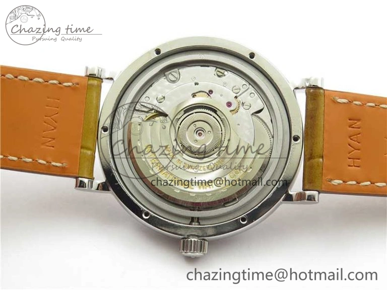 Reliable Portofino 37mm SS V7F 1:1 Best Edition White Dial on Light Brown Leather Strap A 10440