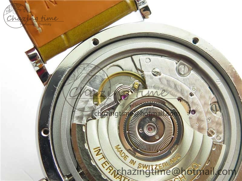 Reliable Portofino 37mm SS V7F 1:1 Best Edition White Dial on Light Brown Leather Strap A 10440