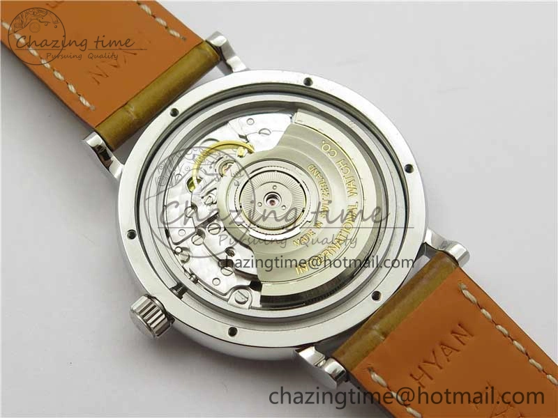 Reliable Portofino 37mm SS V7F 1:1 Best Edition White Dial on Light Brown Leather Strap A 10440