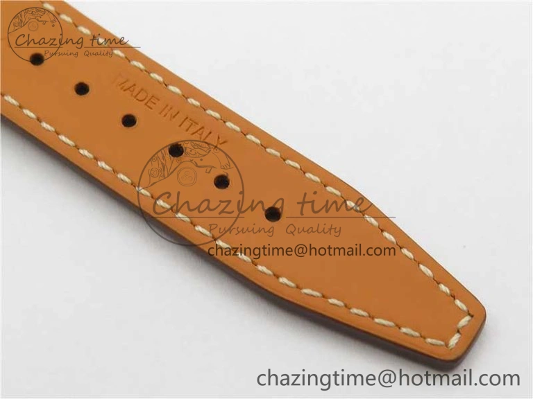 Reliable Portofino 37mm SS V7F 1:1 Best Edition White Dial on Light Brown Leather Strap A 10440