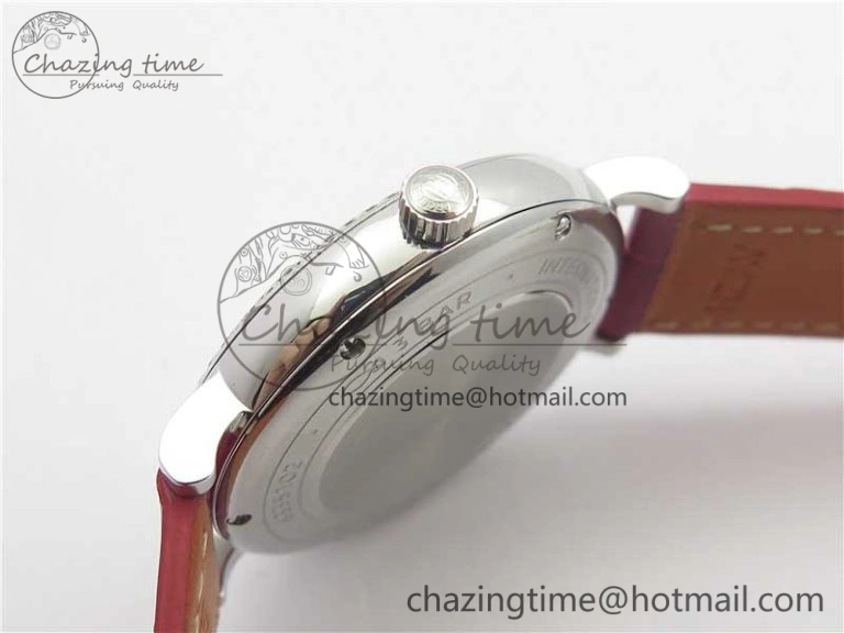 Portofino Automatic 37 SS M+F 1:1 Best Edition Silver Dial RG Markers on Red Crocodile Strap A ModernLook 10560