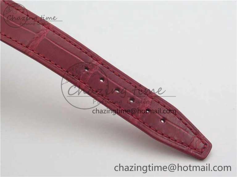 Portofino Automatic 37 SS M+F 1:1 Best Edition Silver Dial RG Markers on Red Crocodile Strap A ModernLook 10560