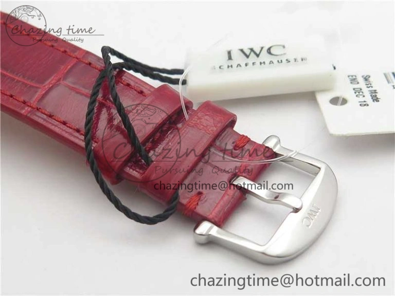 Portofino Automatic 37 SS M+F 1:1 Best Edition Silver Dial RG Markers on Red Crocodile Strap A ModernLook 10560