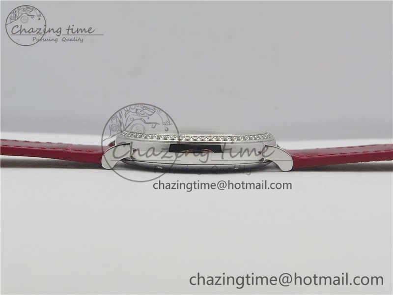 Portofino Automatic 37 SS M+F 1:1 Best Edition Silver Dial RG Markers on Red Crocodile Strap A ModernLook 10560