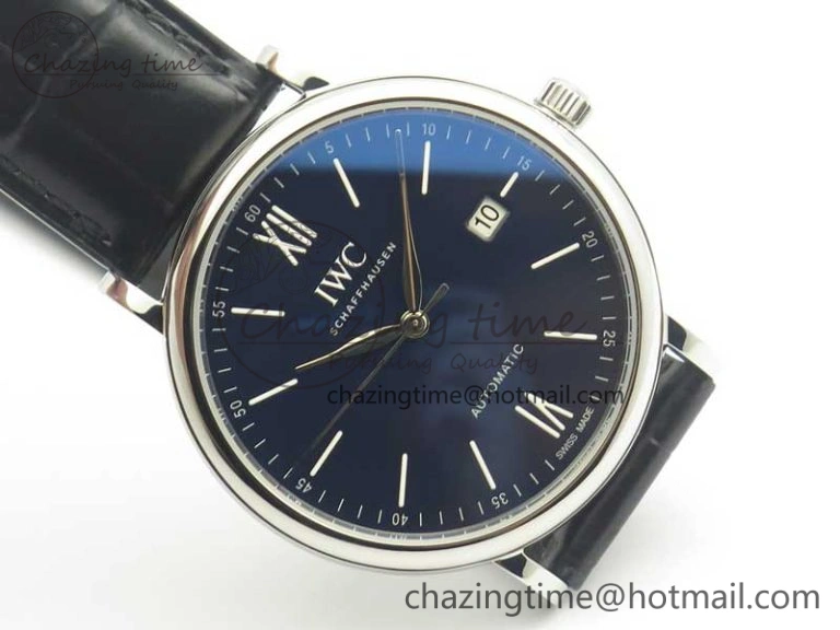 Unisex Portofino Automatic Edition “150 Years” MKF Blue Dial on Black Leather Strap MIYOTA 7187