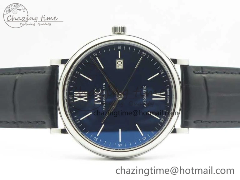 Unisex Portofino Automatic Edition “150 Years” MKF Blue Dial on Black Leather Strap MIYOTA 7187